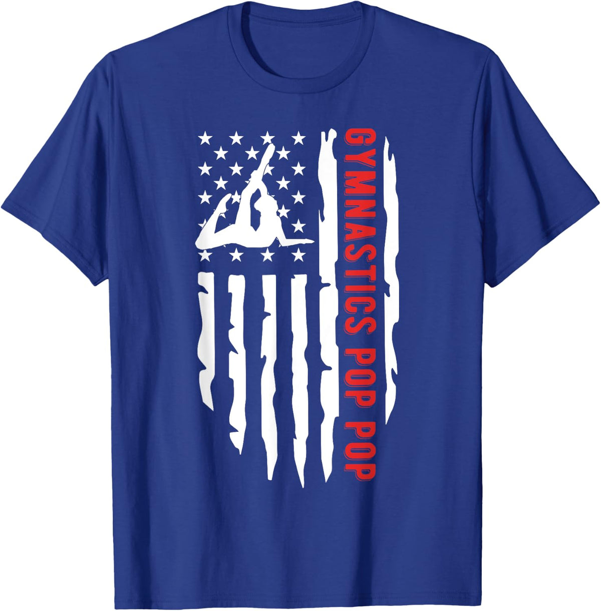 Gymnastics Pop Pop US Flag Pop Pop Of A Gymnast Pop Pop T-Shirt - Royal Blue