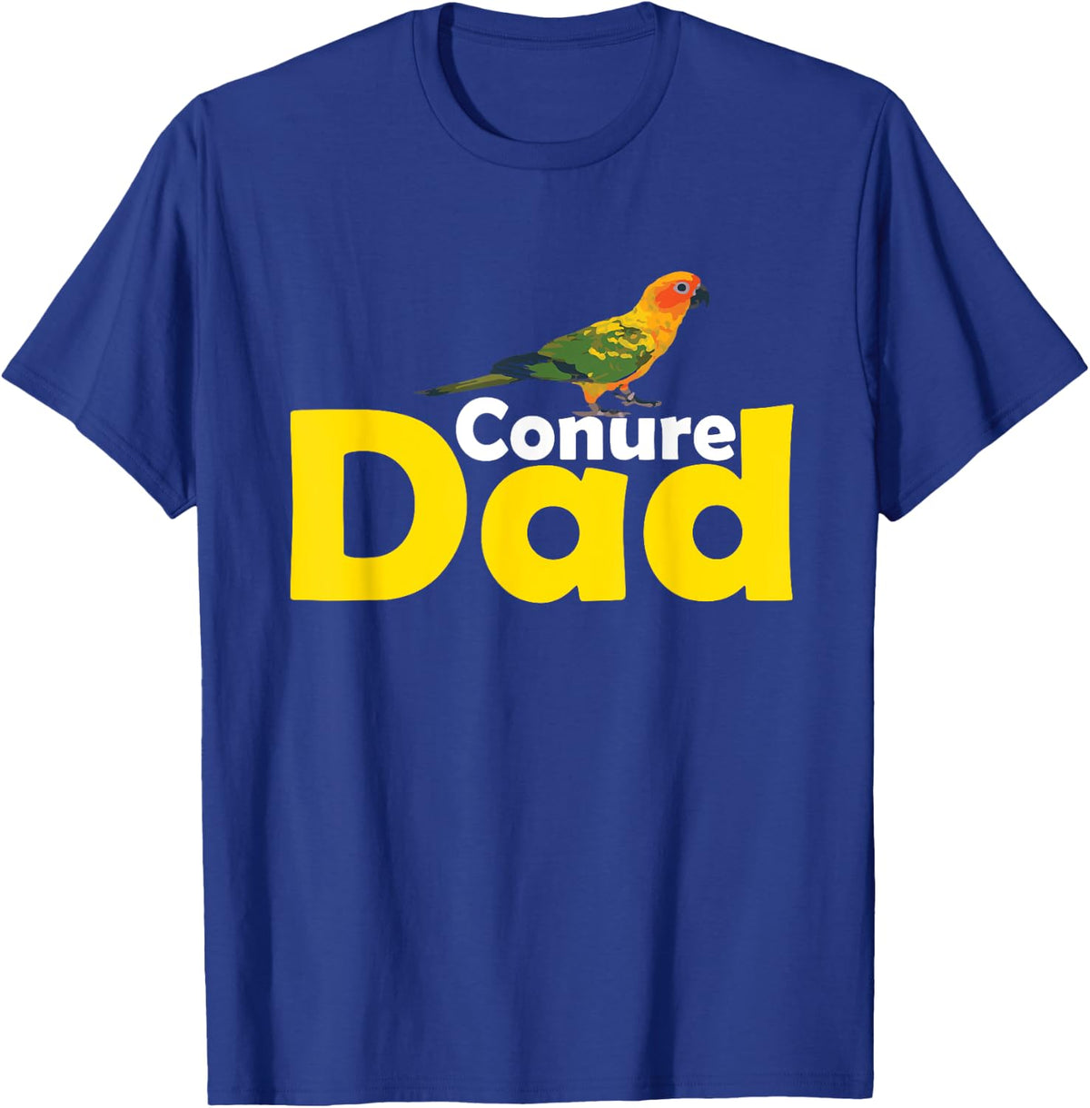 Proud Conure Dad - Vibrant Parrot Lover's Design T-Shirt - Royal Blue
