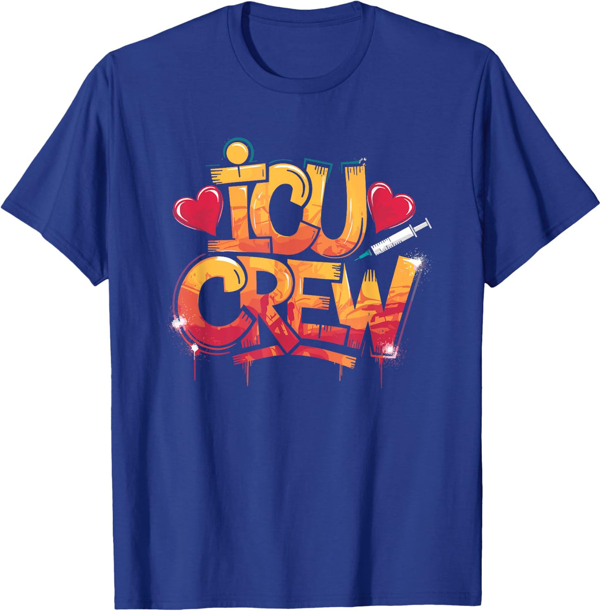 ICU Nurse Icu Crew, Intensive Care Unit ICU Nursing Squad T-Shirt - Royal Blue
