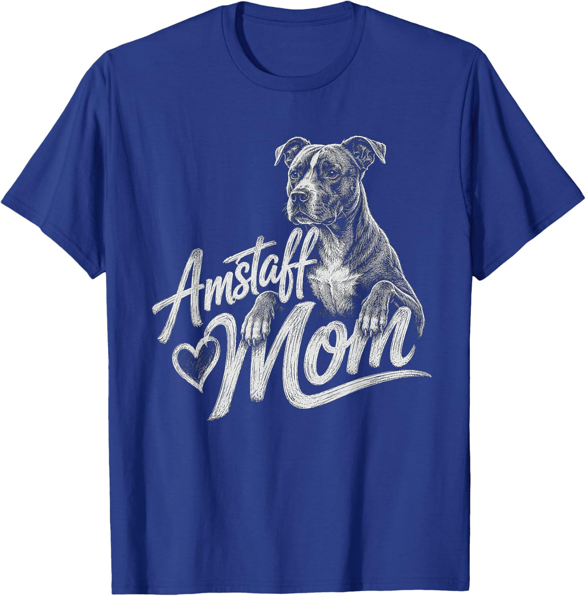 American Staffordshire Terrier Amstaff Mom Design T-Shirt - Royal Blue
