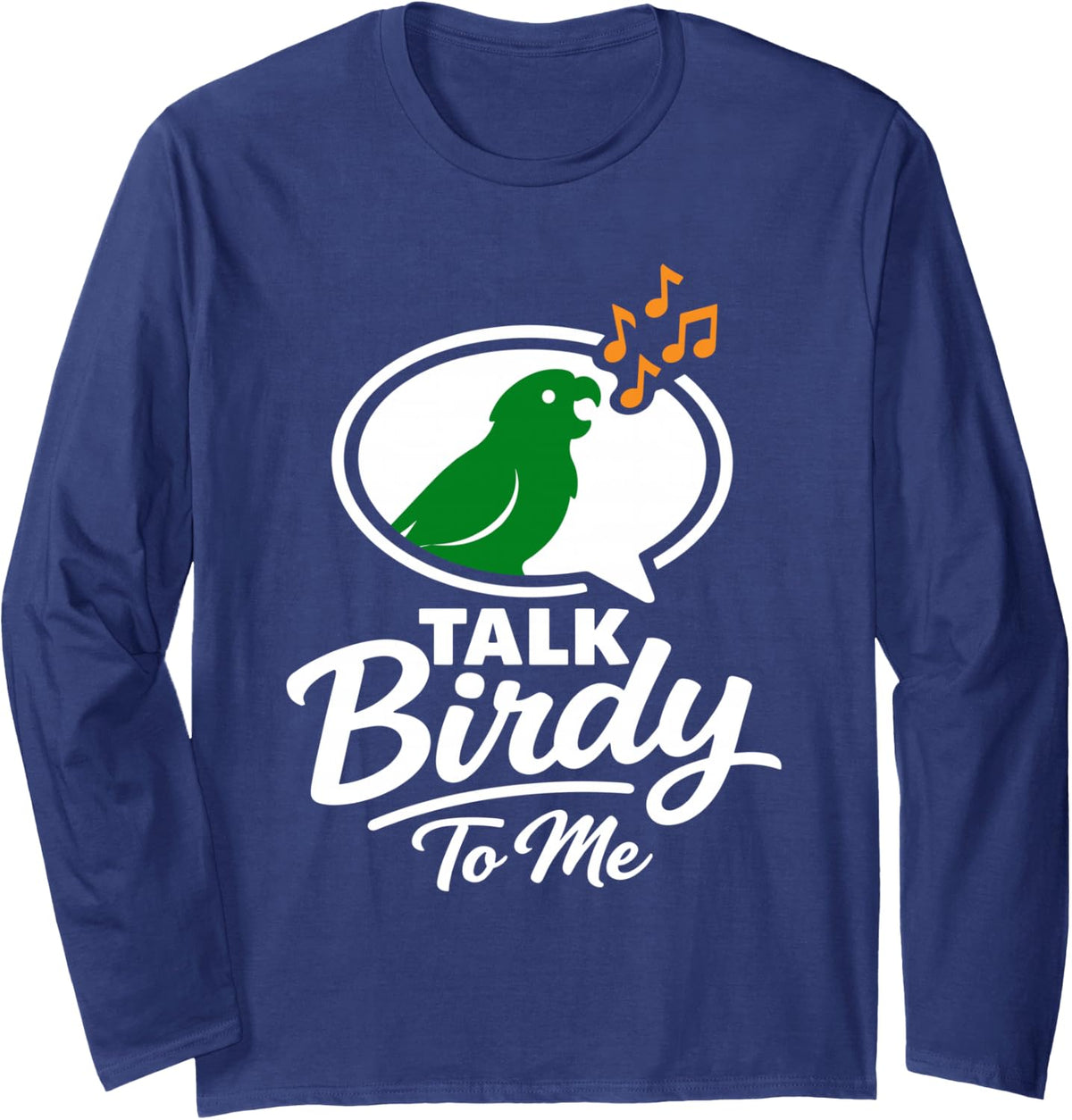 Conure Chaos Crew Parrot Owner Bird Mom Humor Colorful Long Sleeve T-Shirt - Adult Unisex Navy Blue