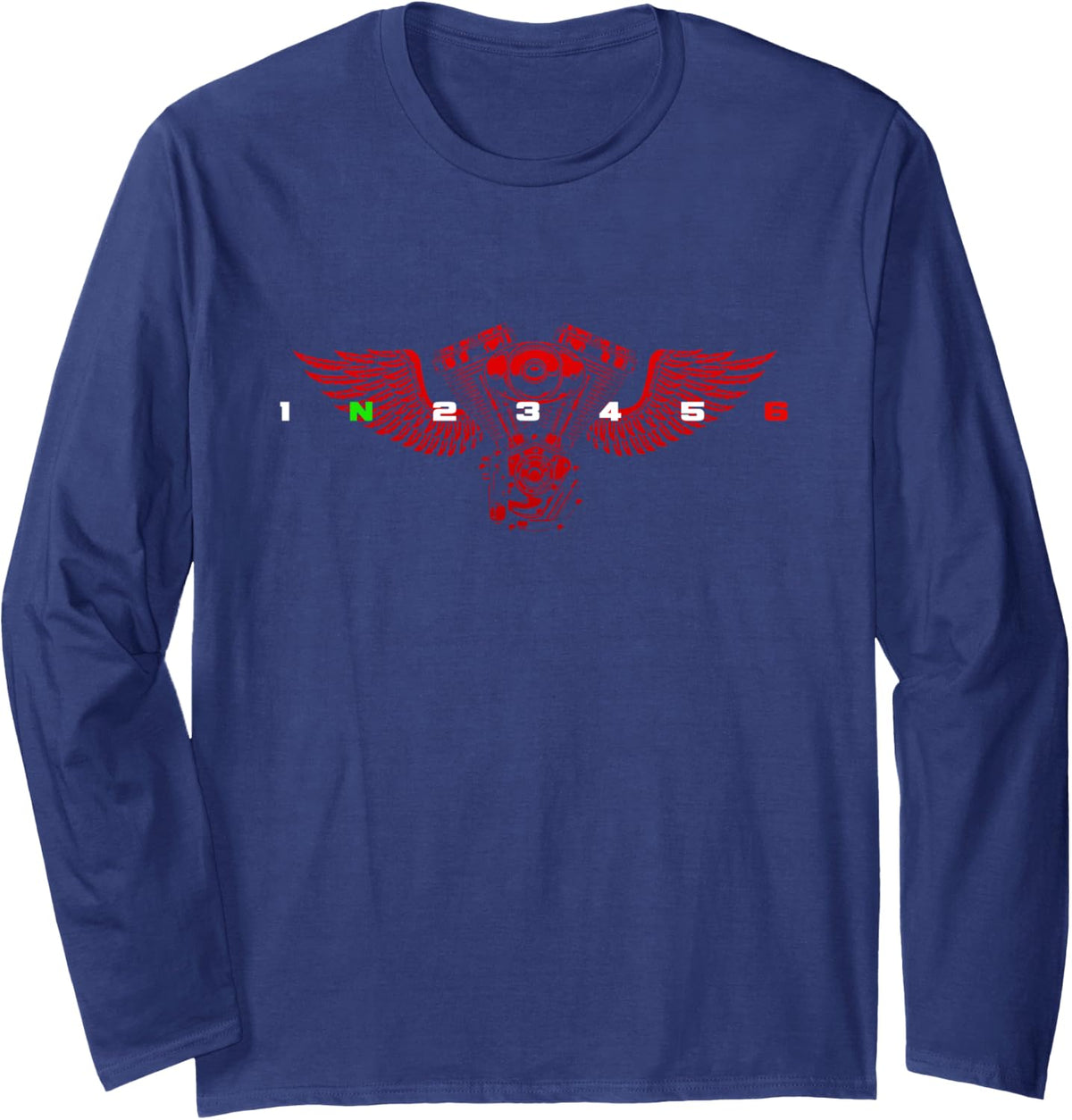 Motorcycle Apparel - Motorcycle Long Sleeve T-Shirt - Adult Unisex Navy Blue