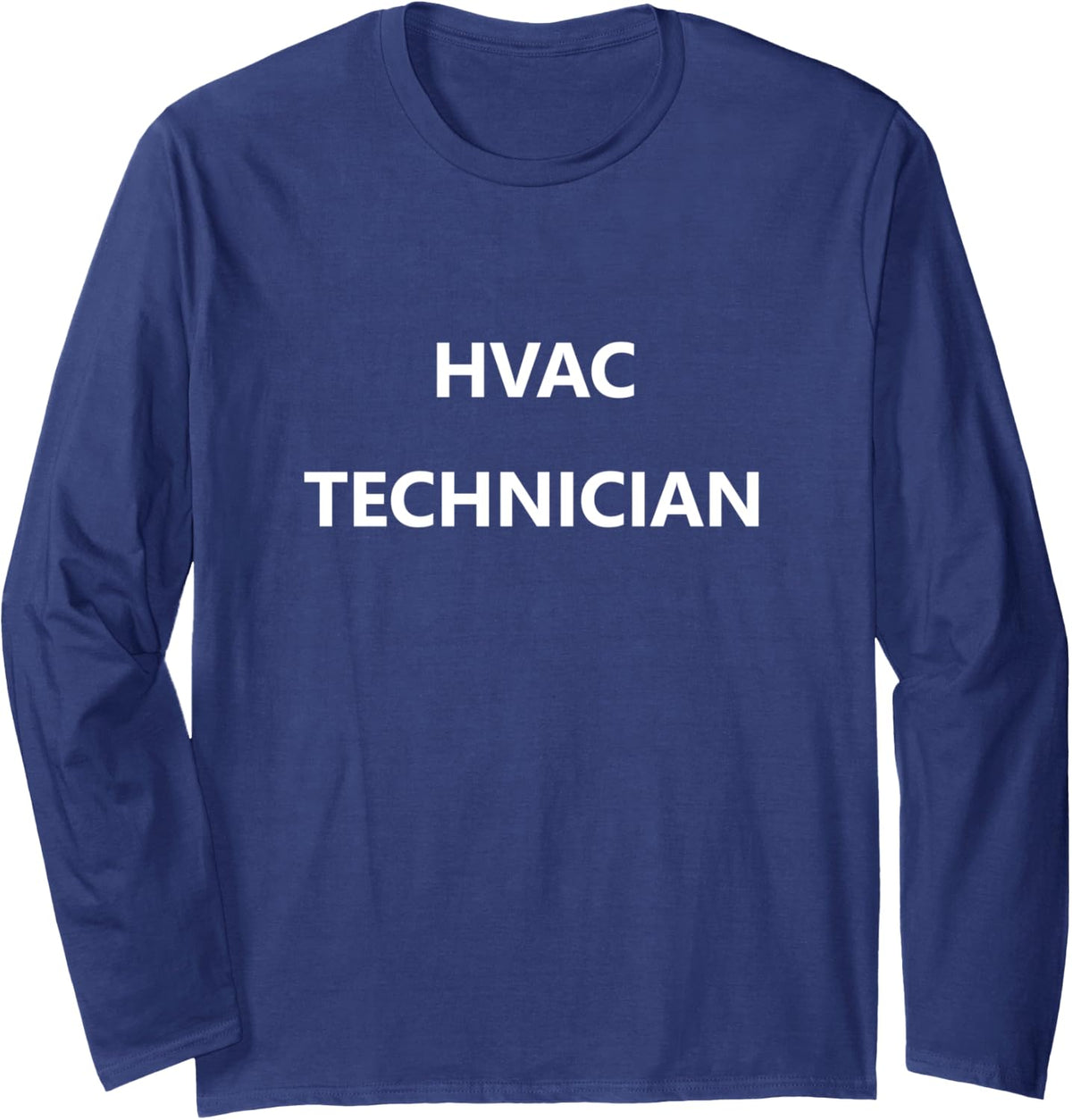 HVAC Technician Staff Worker Uniform Maintenance Heating Air Long Sleeve T-Shirt - Adult Unisex Navy Blue