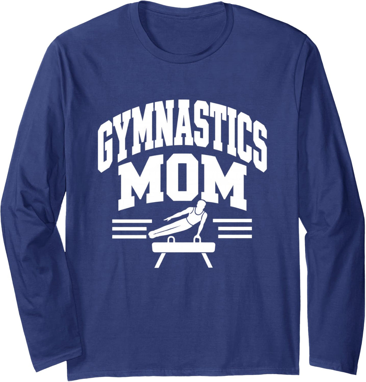Gymnastics Mom Mama Gymnast Son Long Sleeve T-Shirt - Adult Unisex Navy Blue