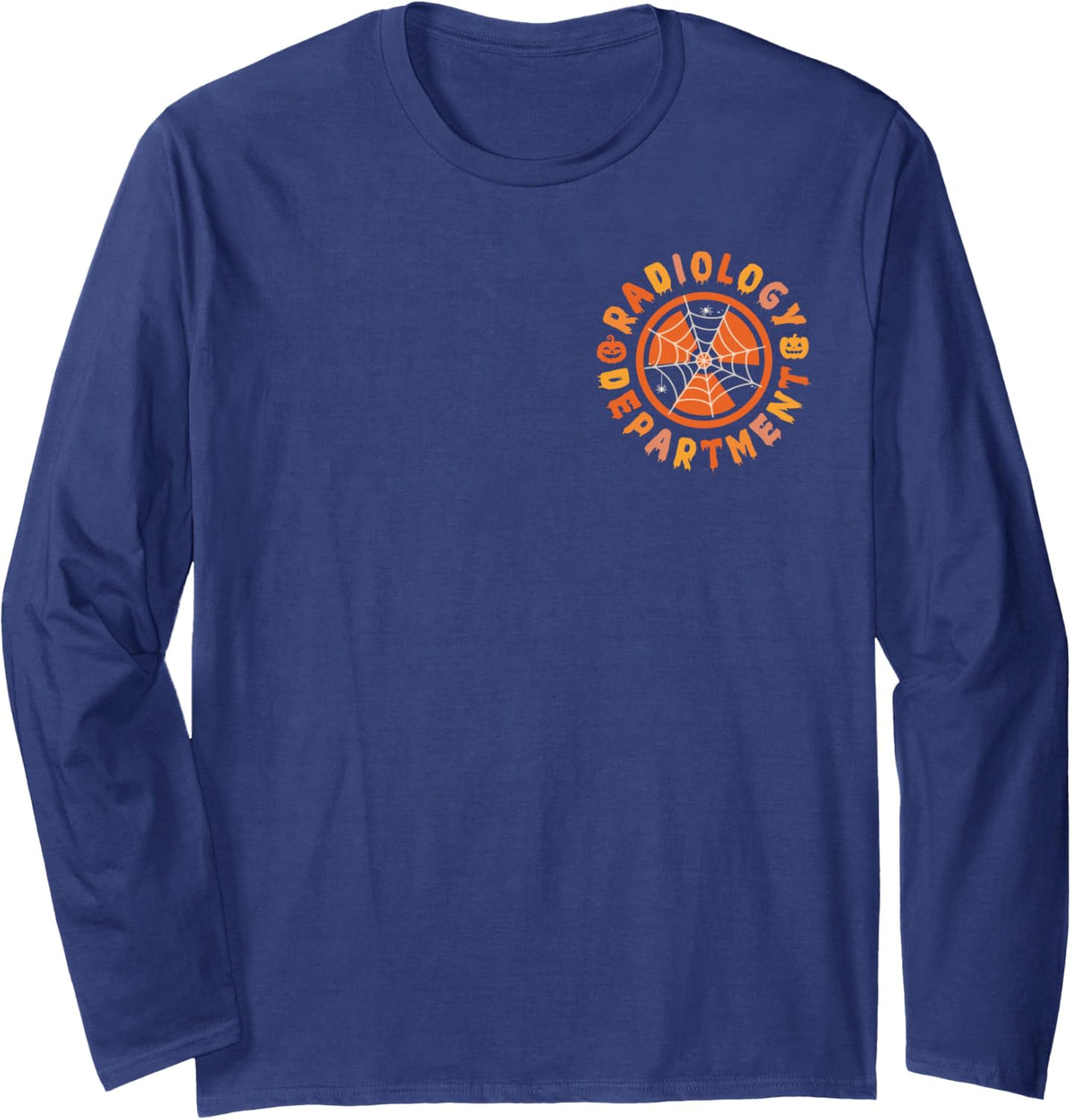 Radiology Department Halloween, X-Ray CT MRI Ultrasound Tech Long Sleeve T-Shirt - Adult Unisex Navy Blue