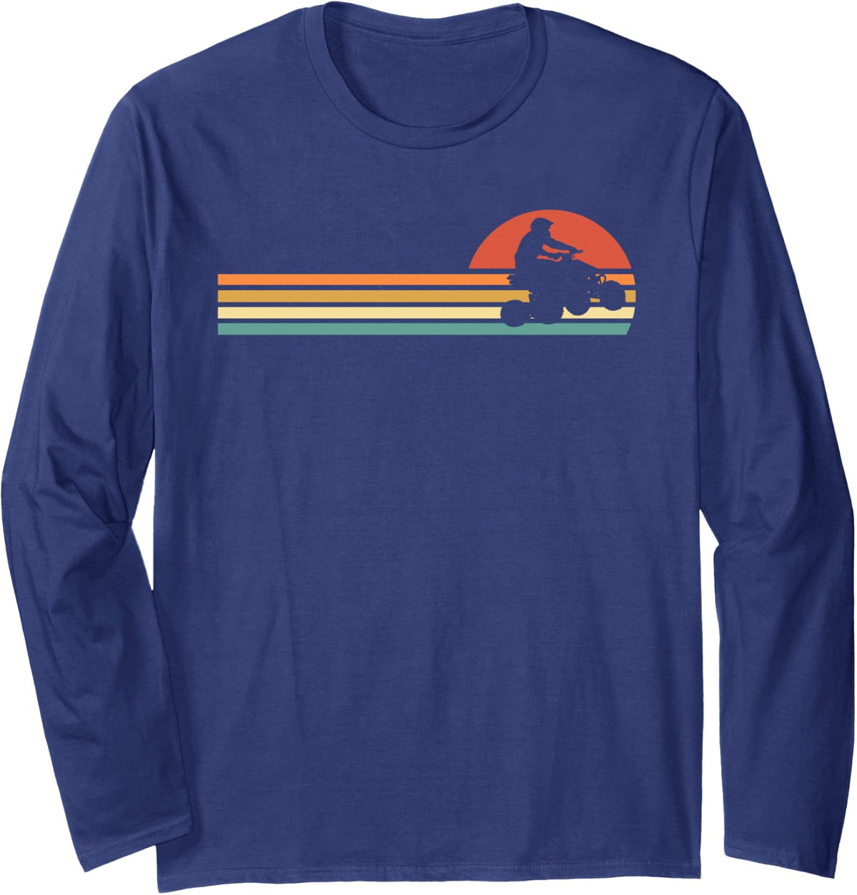 Retro ATV Long Sleeve T-Shirt - Adult Unisex Navy Blue