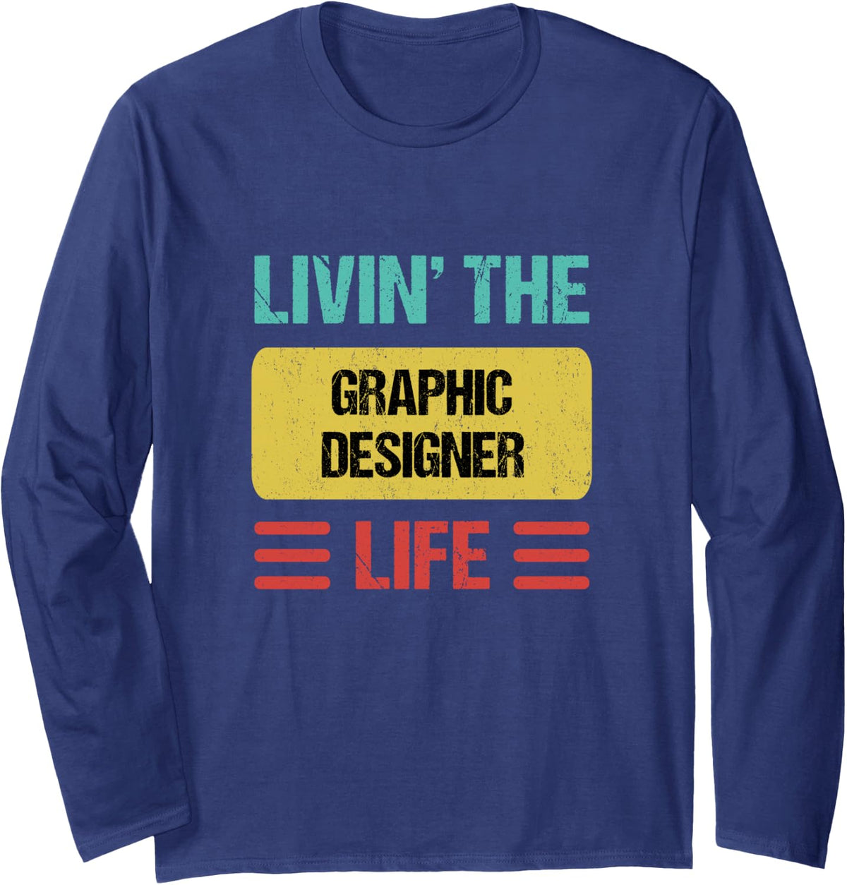 Graphic Designer Long Sleeve T-Shirt - Adult Unisex Navy Blue