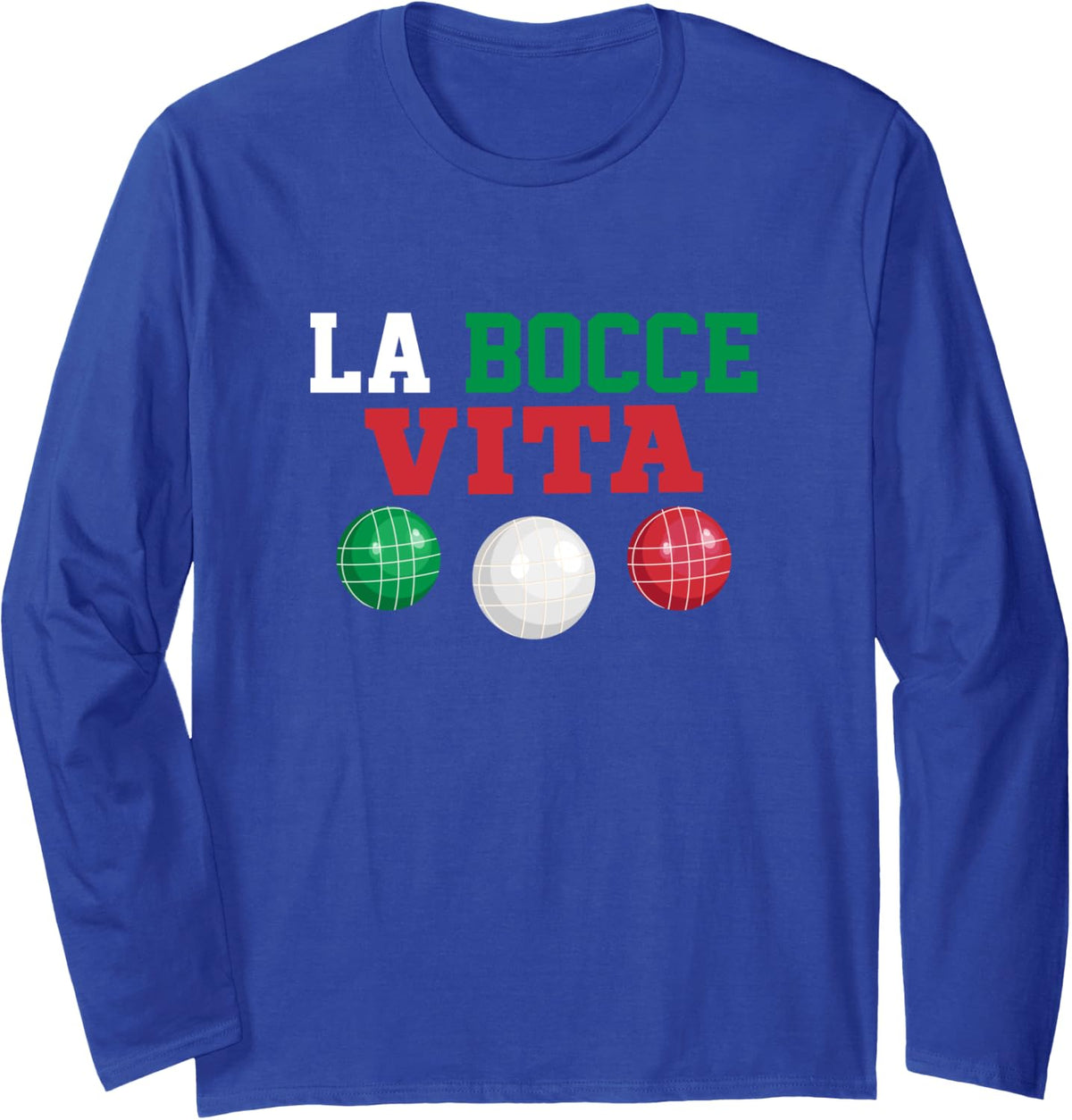 La Bocce Vita Petangue Team Player Long Sleeve T-Shirt - Adult Unisex Royal Blue