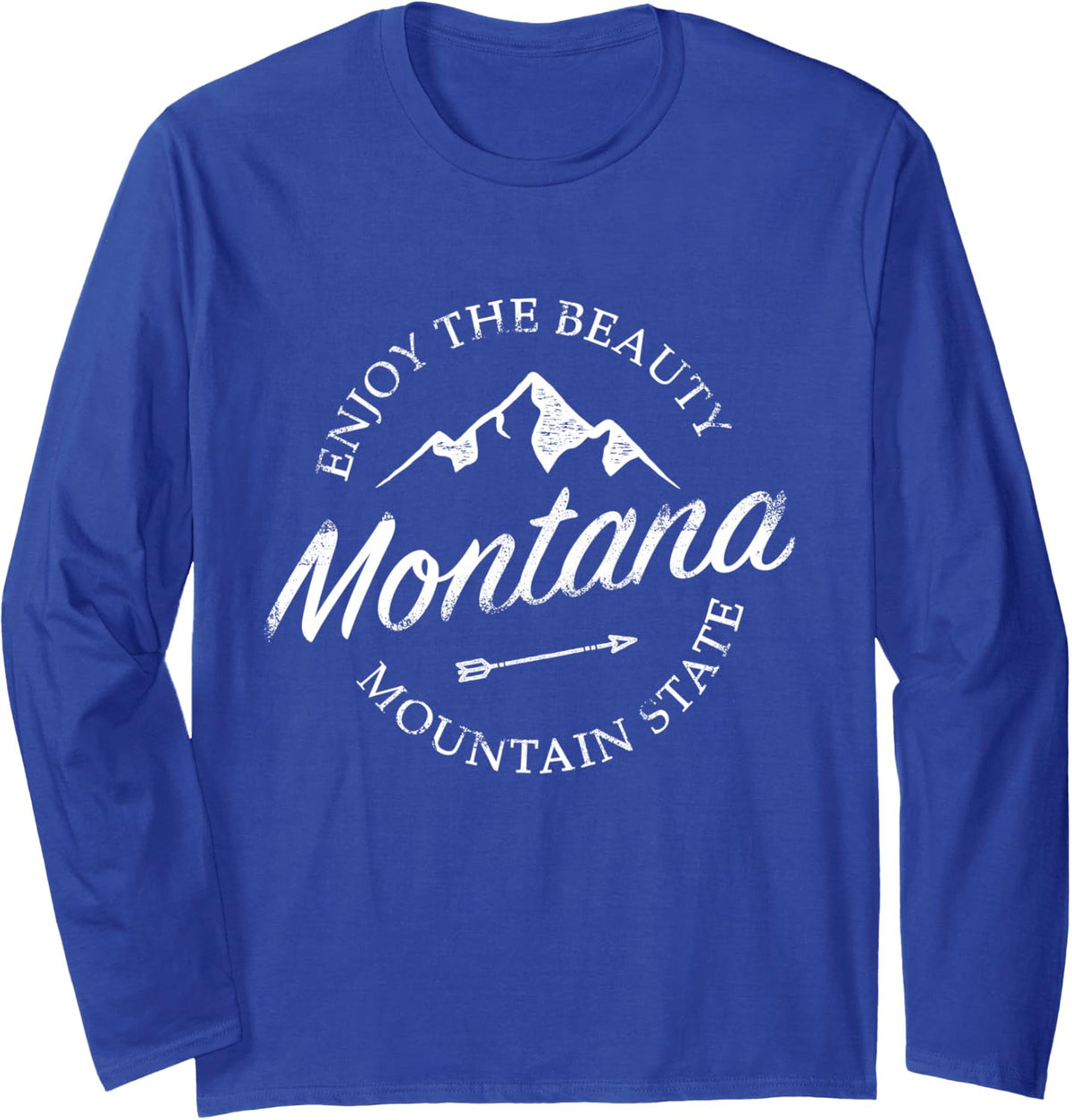 Montana Enjoy The Beauty Vintage Long Sleeve T-Shirt - Adult Unisex Royal Blue