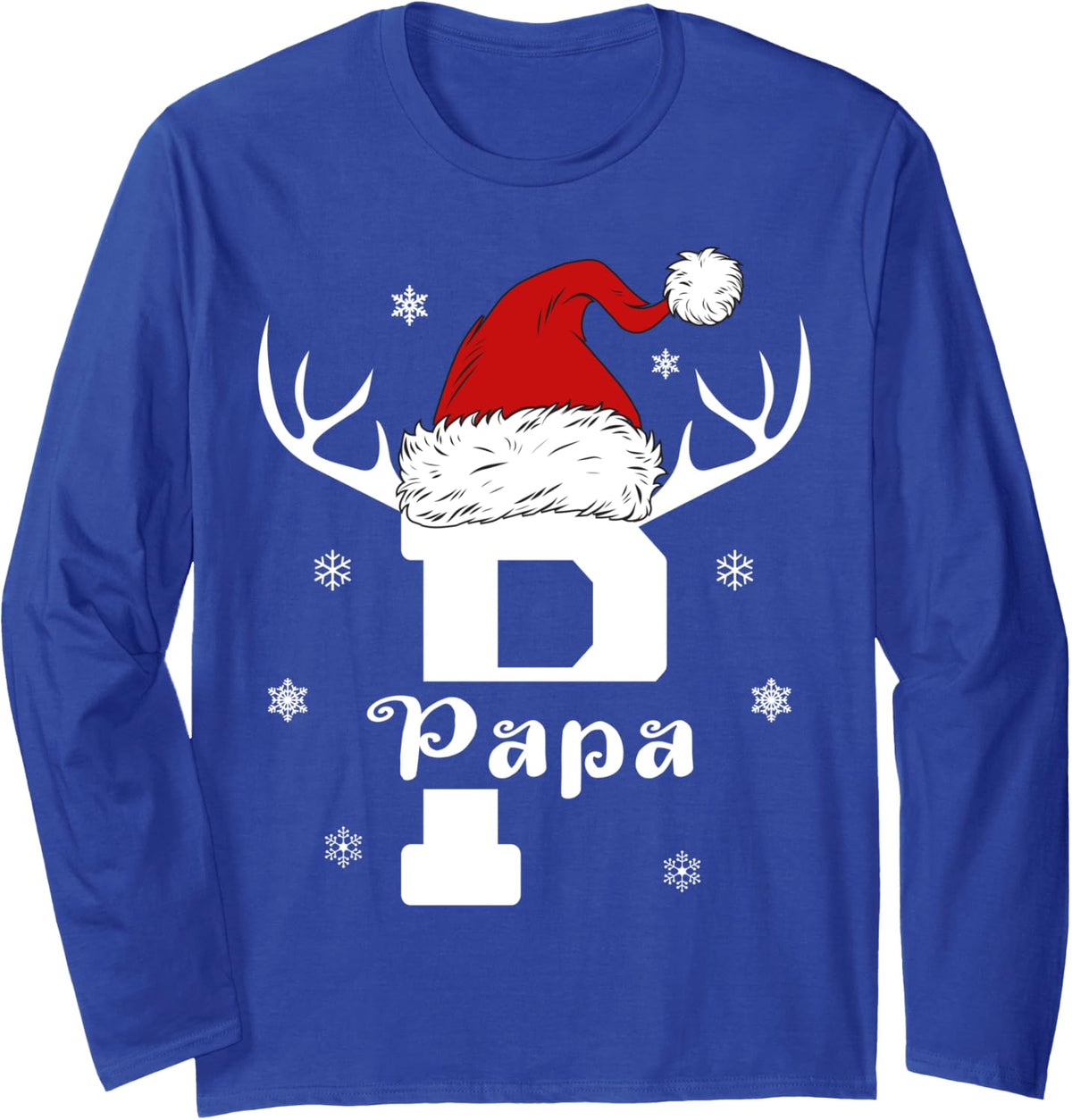 Papa Christmas Shirt Papa Xmas Santa Matching Group Long Sleeve T-Shirt - Adult Unisex Royal Blue