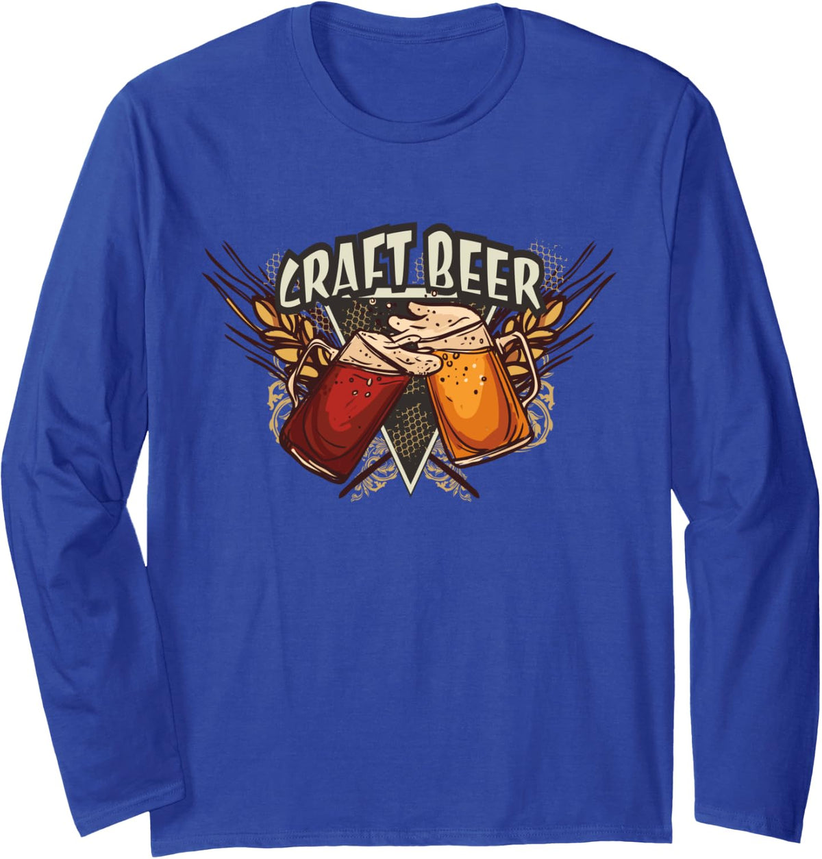 Craft Beer Drinking Team Long Sleeve T-Shirt - Adult Unisex Royal Blue