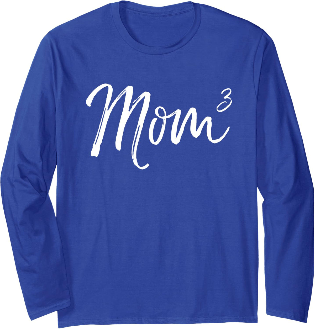 Cute Mother of 3 Pregnancy Announcement Gift Cute Mom Cubed Long Sleeve T-Shirt - Adult Unisex Royal Blue