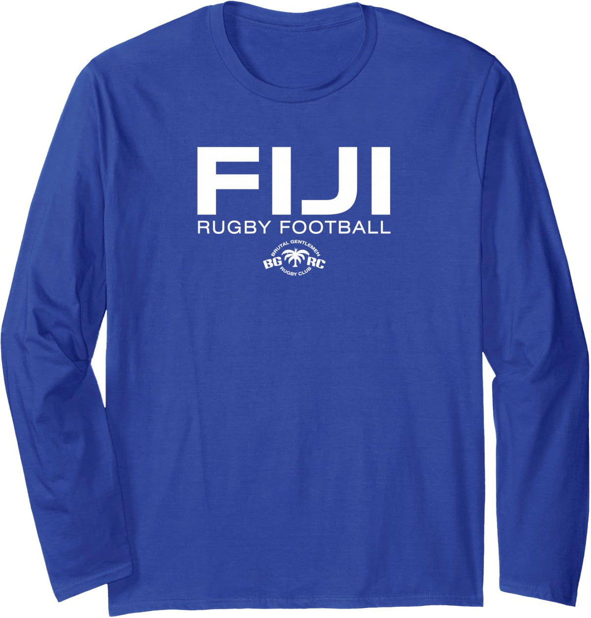 Brutal Gentlemen Rugby Club Fiji Rugby Football Long Sleeve T-Shirt - Adult Unisex Royal Blue