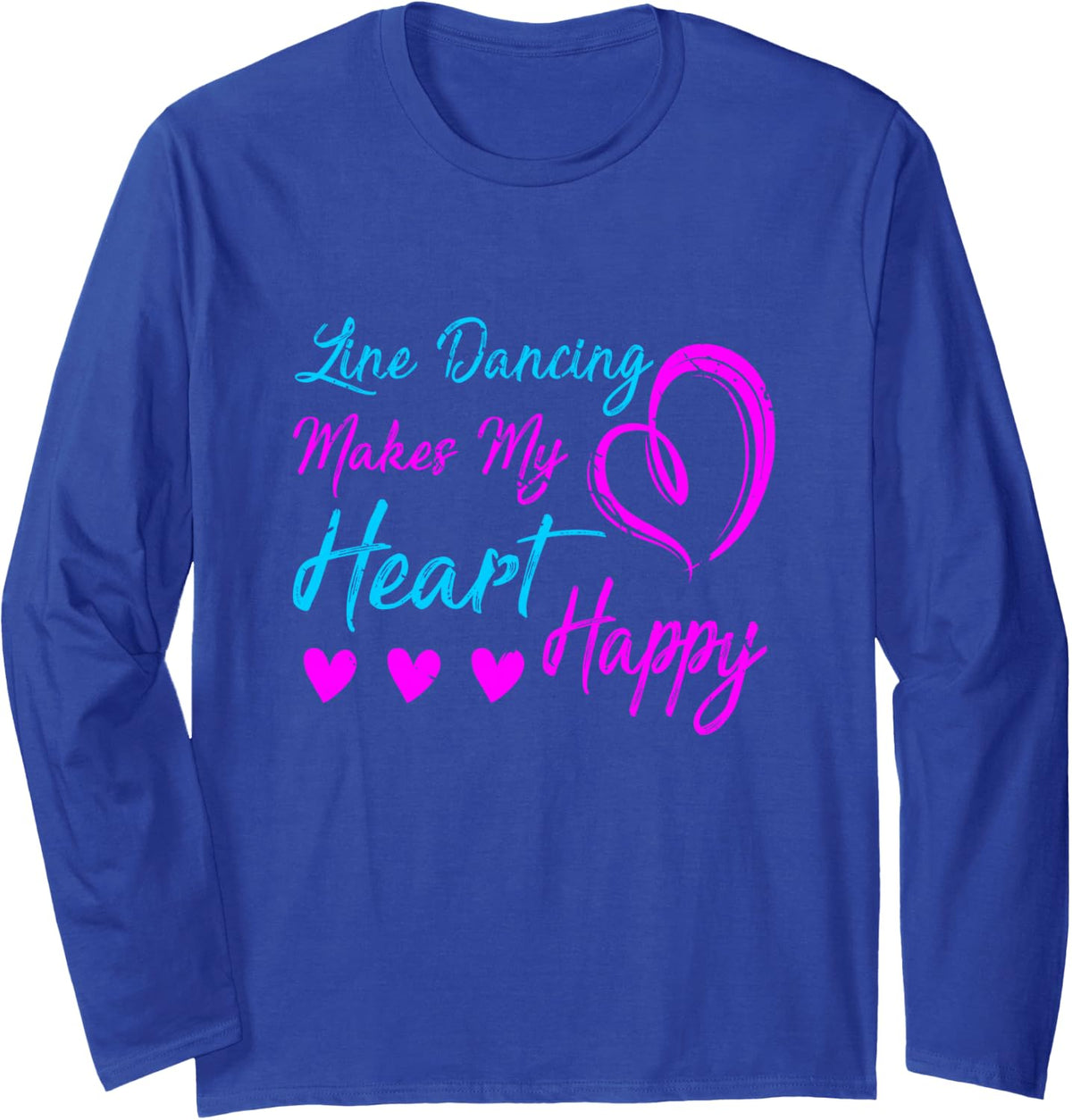 Rodeo Line Dancing Western Texas Gift Line Dance Long Sleeve T-Shirt - Adult Unisex Royal Blue