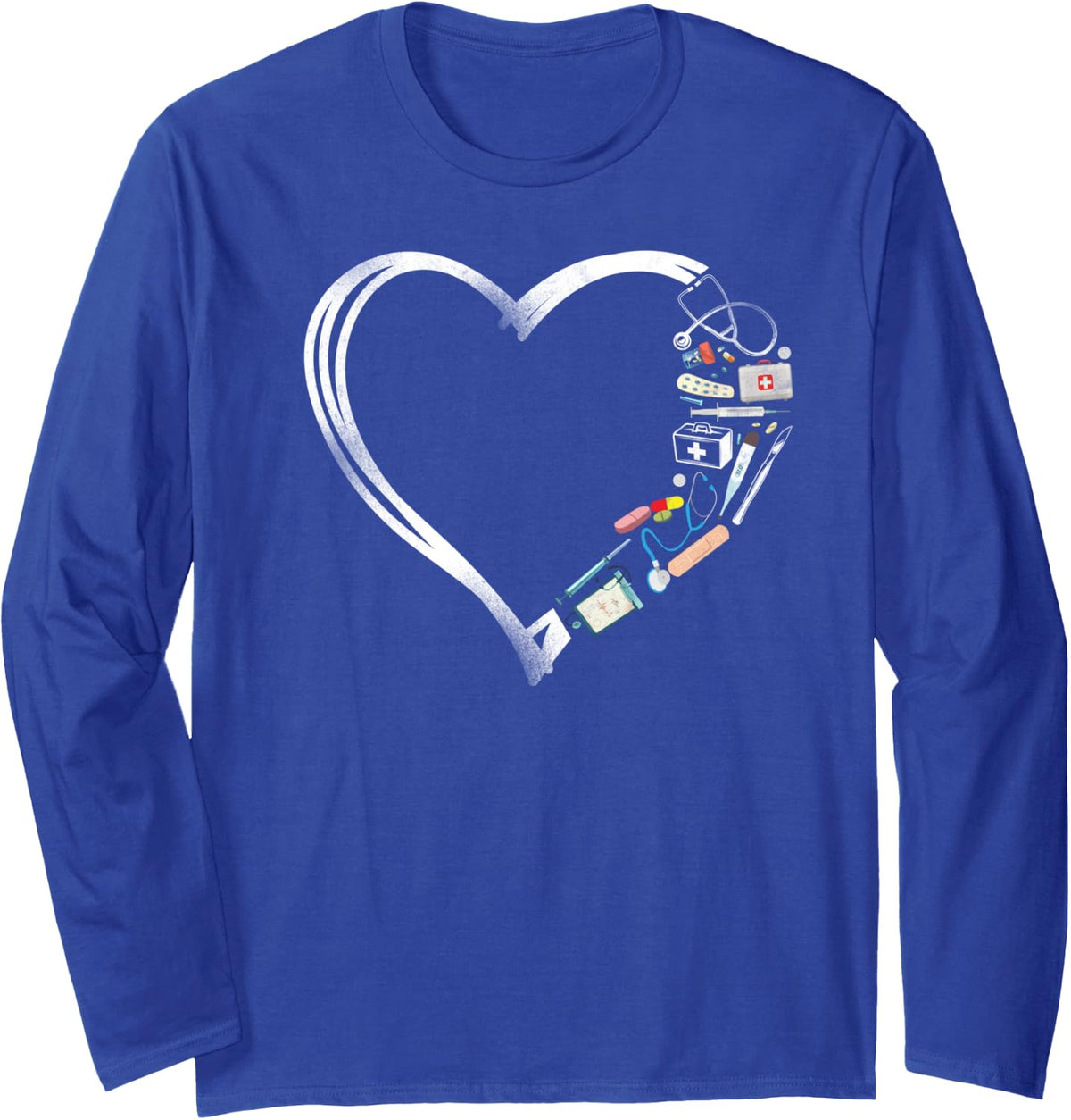 Certified Medical Assistant Heart Nurse Doctor CMA Long Sleeve T-Shirt - Adult Unisex Royal Blue
