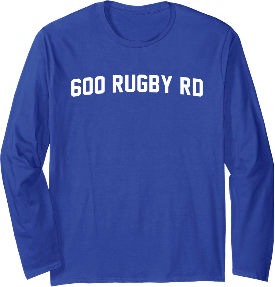 600 Rugby Retro White Lettering Long Sleeve T-Shirt - Adult Unisex Royal Blue