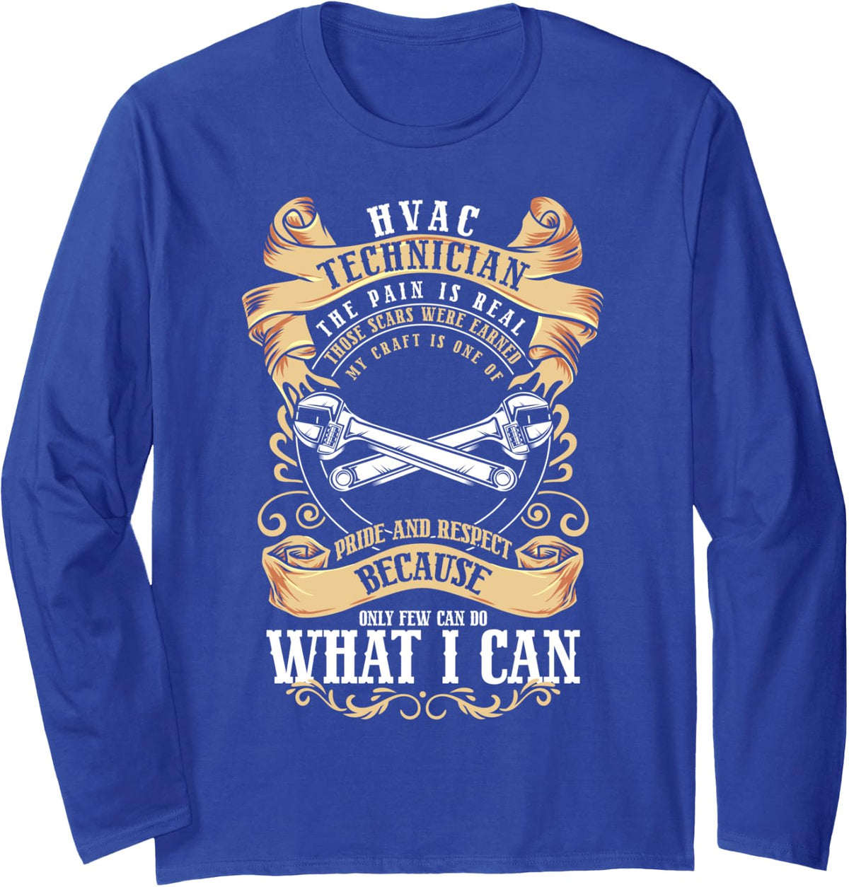 HVAC Mechanic Certified HVAC Tech HVAC Technician Long Sleeve T-Shirt - Adult Unisex Royal Blue