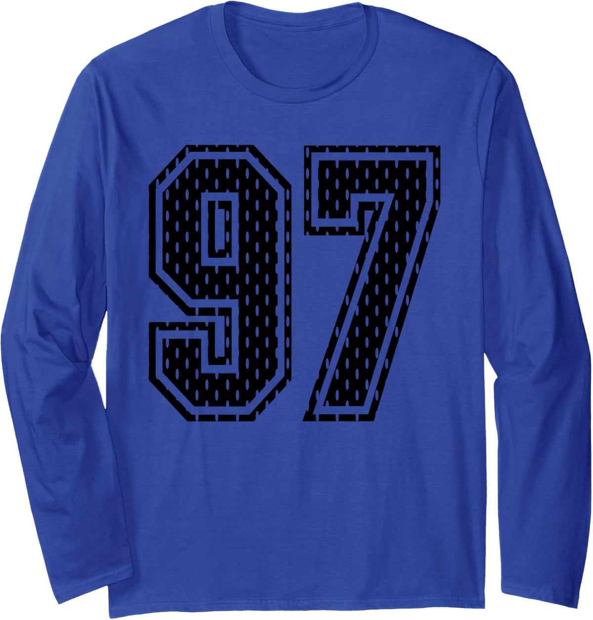 Black Number 97 Sports Fan #97 Jersey Shirt Team Player Long Sleeve T-Shirt - Adult Unisex Royal Blue