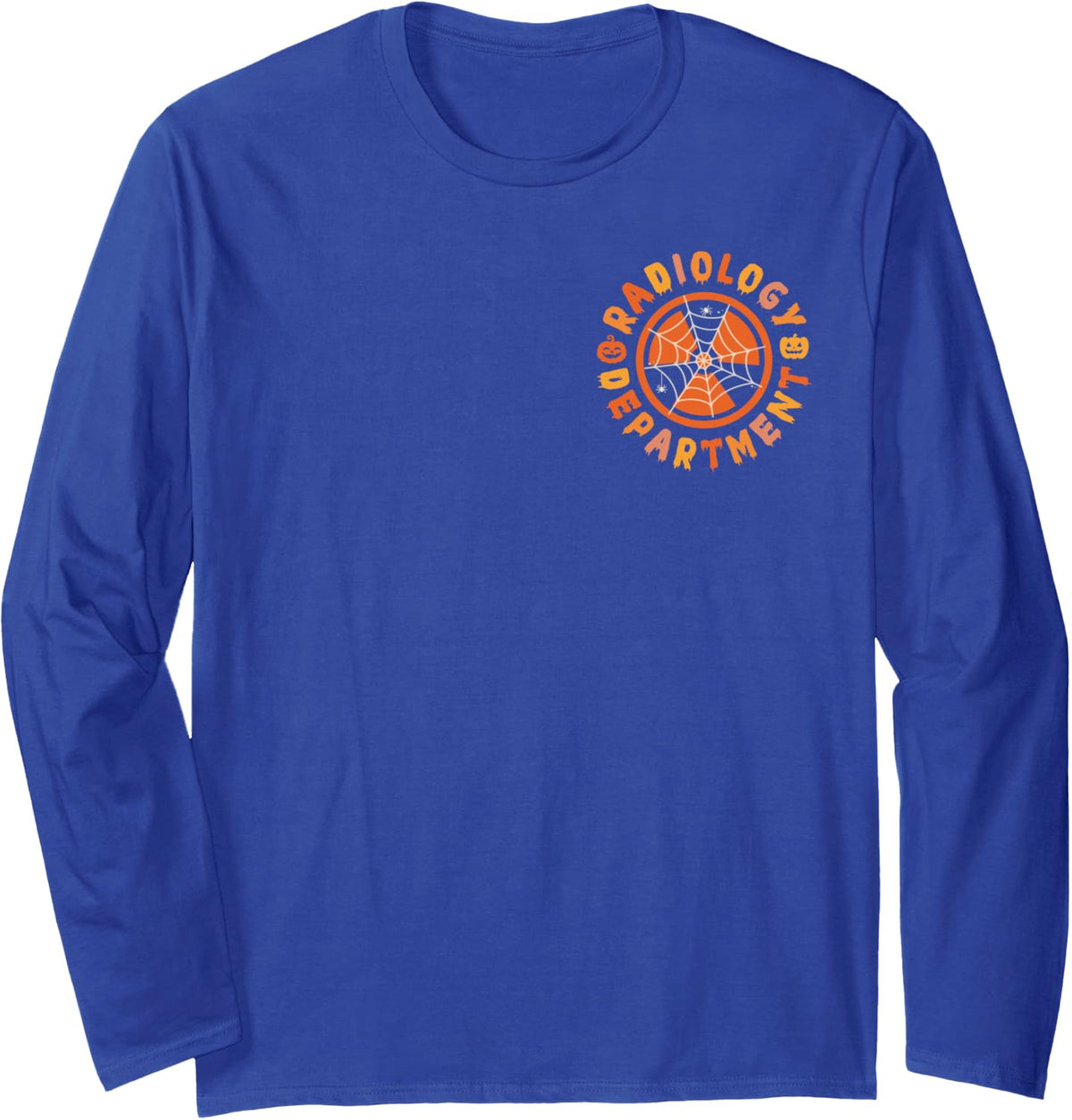 Radiology Department Halloween, X-Ray CT MRI Ultrasound Tech Long Sleeve T-Shirt - Adult Unisex Royal Blue