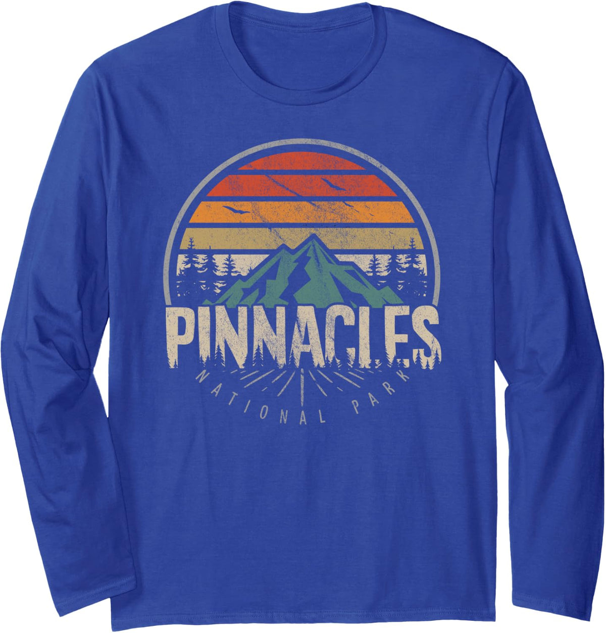 Retro Pinnacles National Park US Vintage Pinnacles Long Sleeve T-Shirt - Adult Unisex Royal Blue