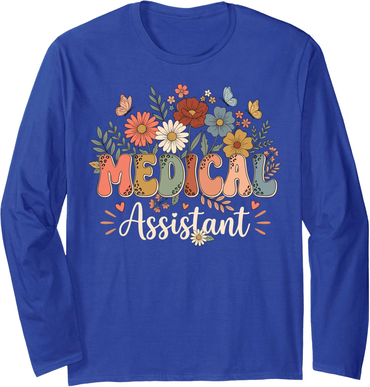 Medical Assistant Long Sleeve T-Shirt - Adult Unisex Royal Blue