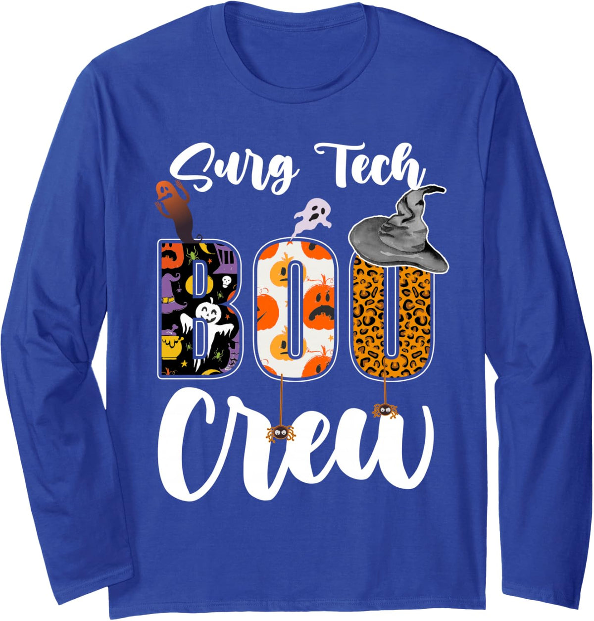 Surg Tech Boo Crew Halloween Costume Matching Long Sleeve T-Shirt - Adult Unisex Royal Blue