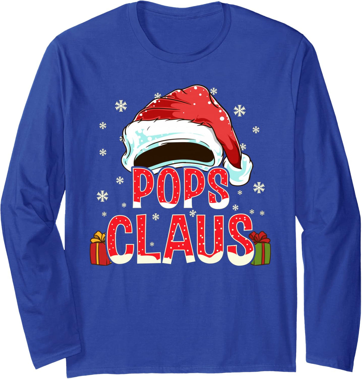 Pops Claus Group Gifts Matching Family Christmas Long Sleeve T-Shirt - Adult Unisex Royal Blue