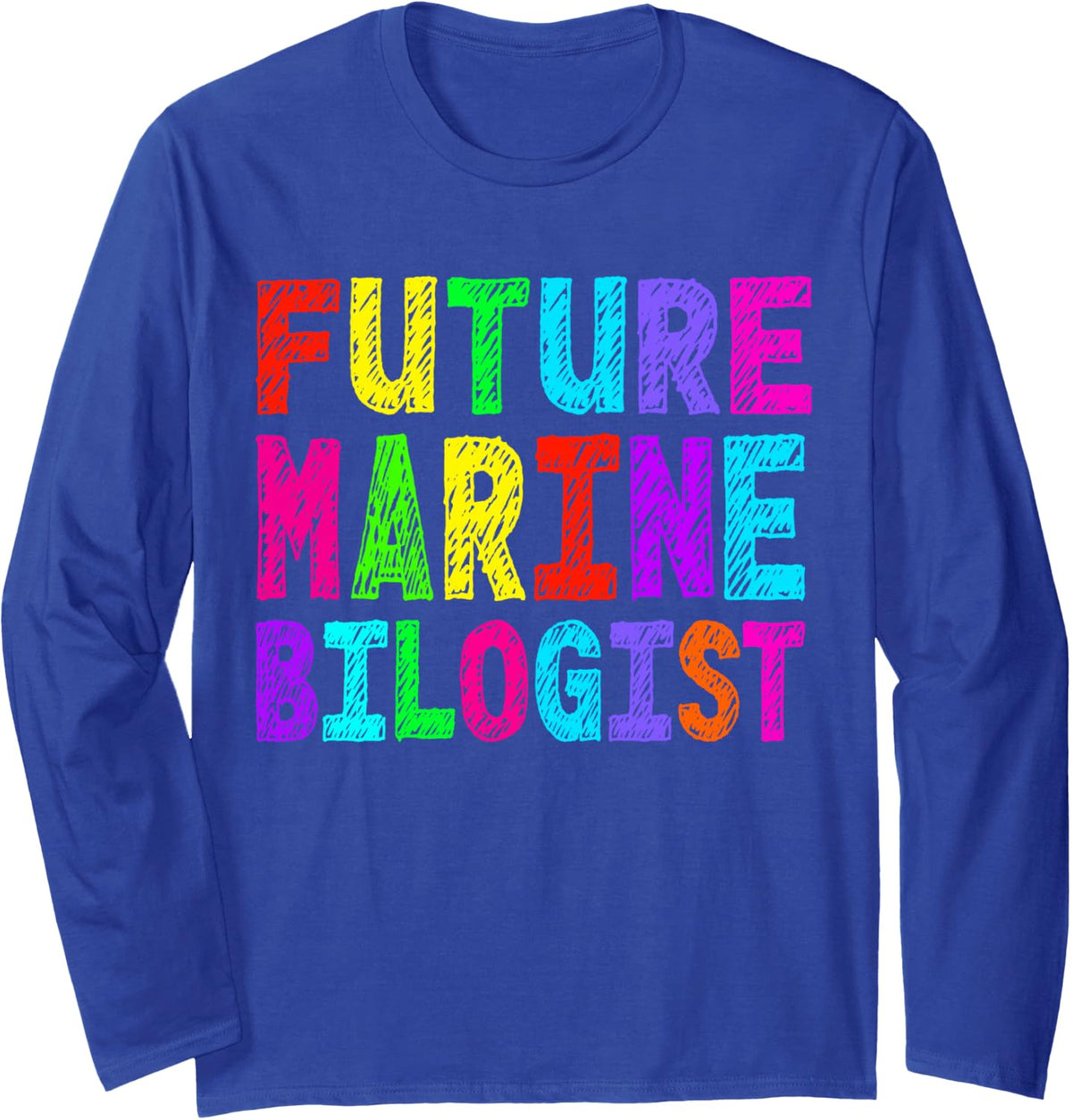Future Marine Biologist Costume for Kids Long Sleeve T-Shirt - Adult Unisex Royal Blue