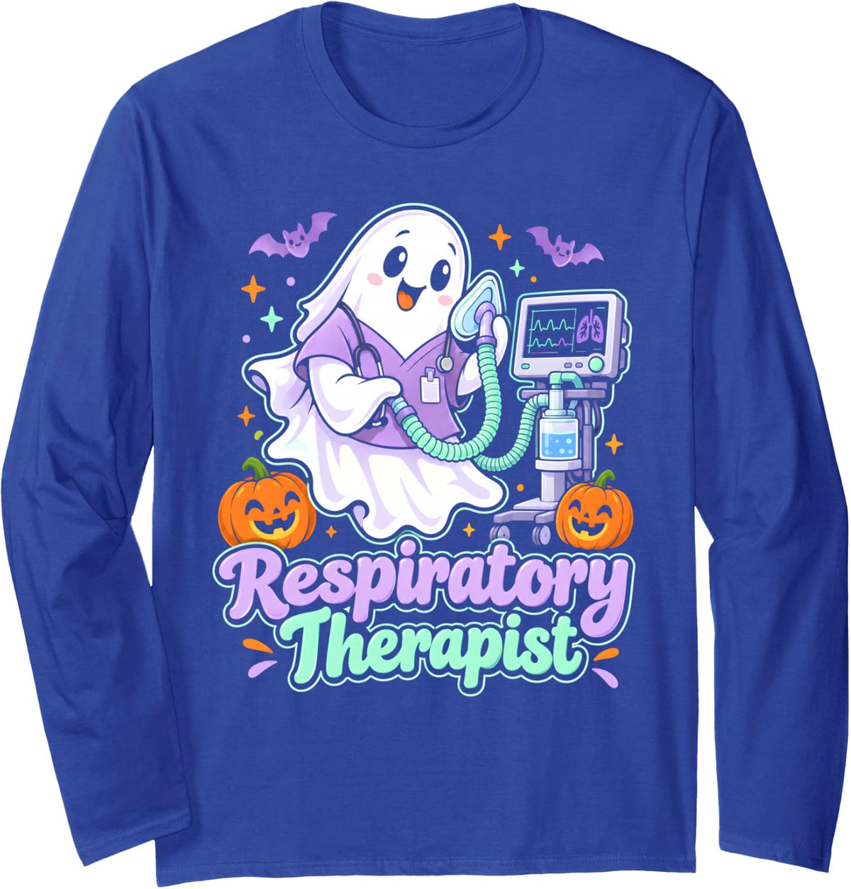 Respiratory Therapist Long Sleeve T-Shirt - Adult Unisex Royal Blue