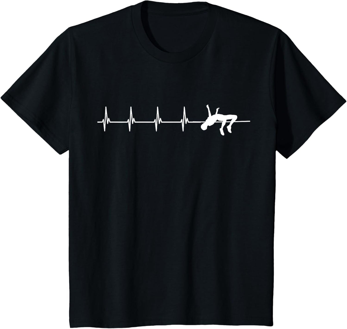 Heartbeat High Jump Track and Field Athlete T-Shirt - Black
