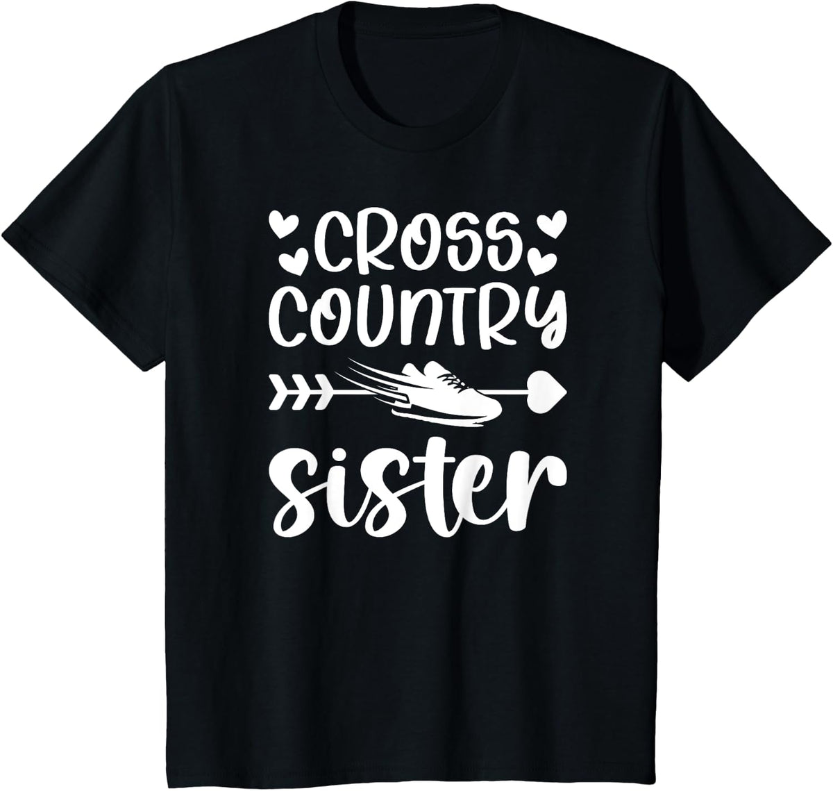 Cross Country Sister Of A Cross Country Runner Sis XC Sister T-Shirt - Black