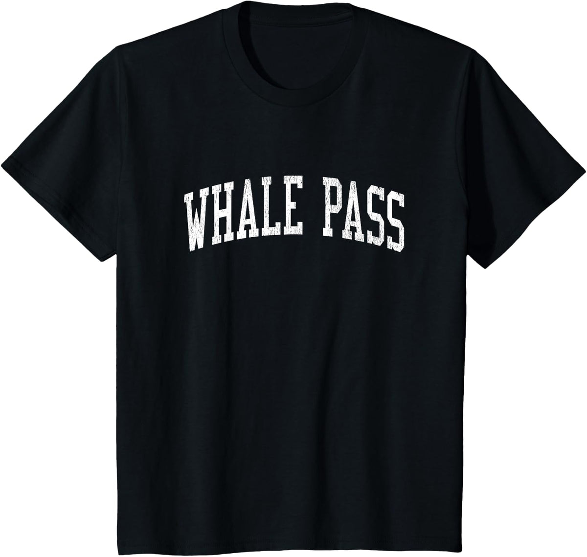 Whale Pass AK Vintage Athletic Sports JS02 T-Shirt - Black