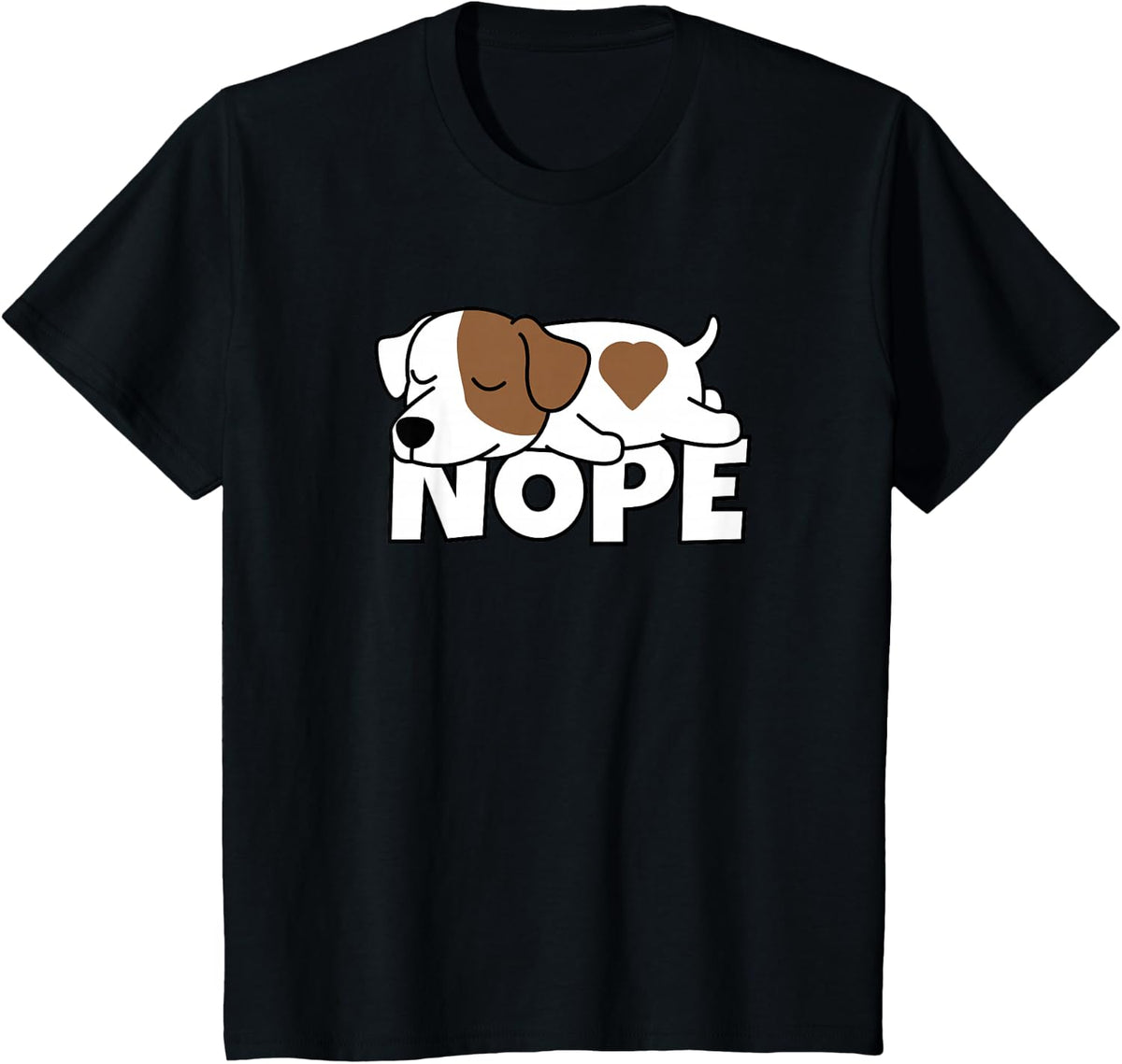 Lazy Jack Russell Terrier Cute Dog Nope T-Shirt - Black