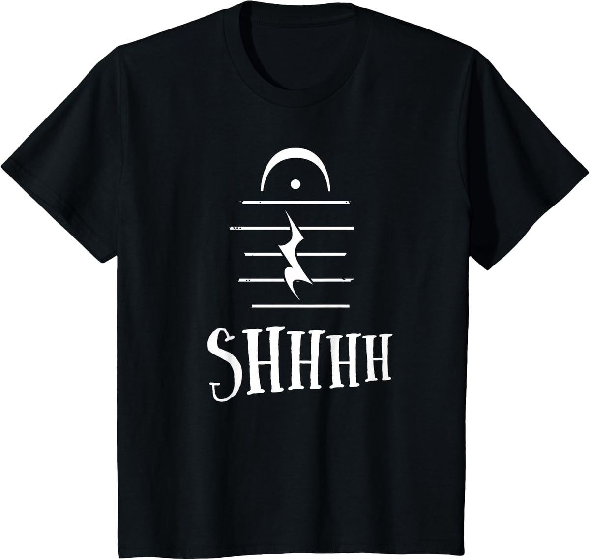 Shhh Music Note Rest Choir Orchestra Marching Band Gift T-Shirt - Black