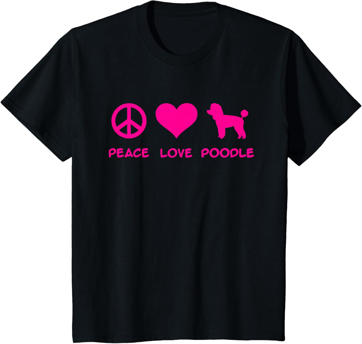 Peace love Poodle T-Shirt T-Shirt - Black