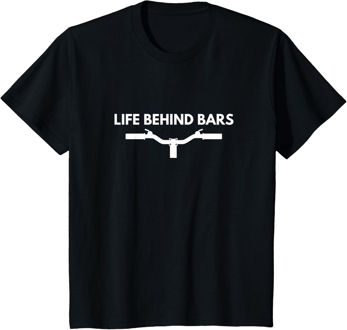 Funny Life Behind Bars Design for Cyclists and Bikepackers T-Shirt - Black