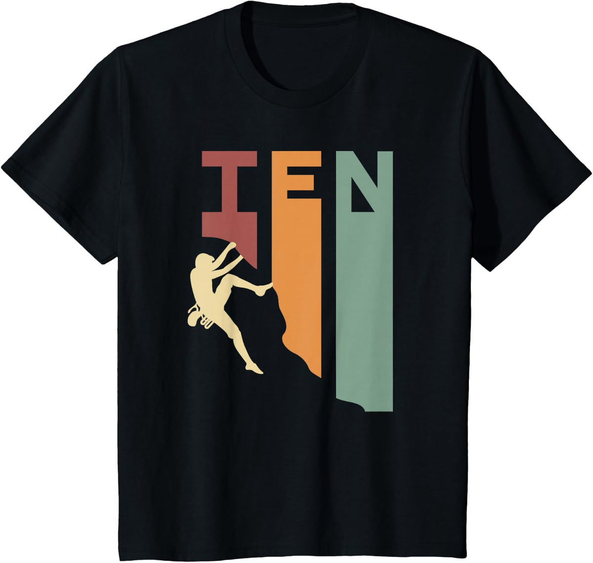 10th Birthday Climbing Ten Year Old Rock Climber Birthday T-Shirt - Black