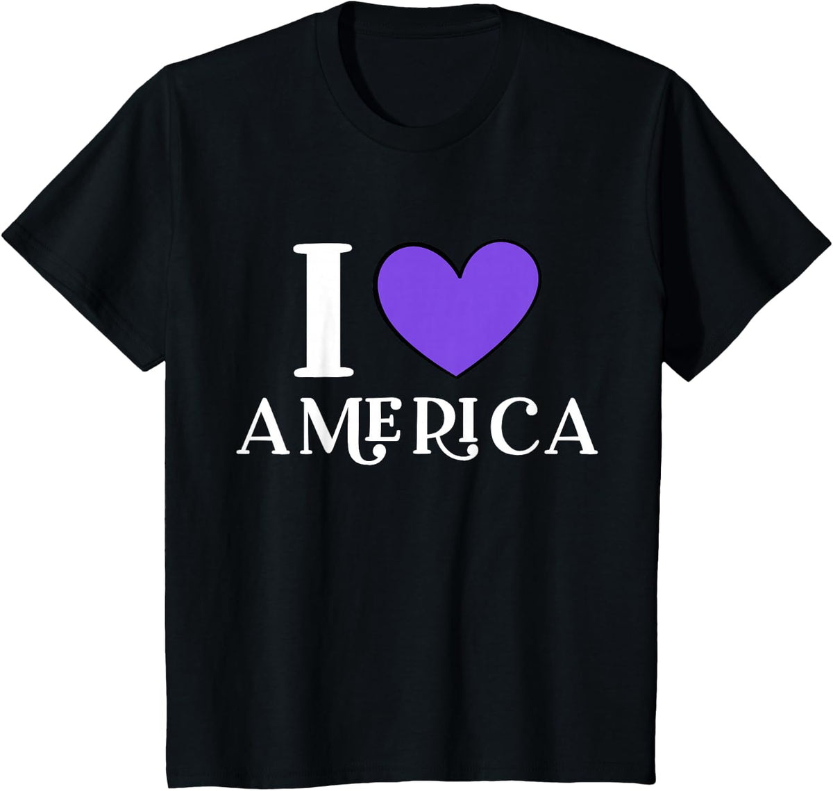I Love America USA T-Shirt - Black