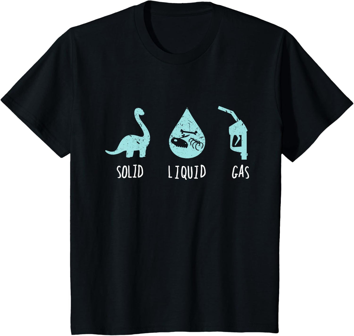 Solid Liquid Gas I Scientist School Teacher Chemistry T-Shirt - Black