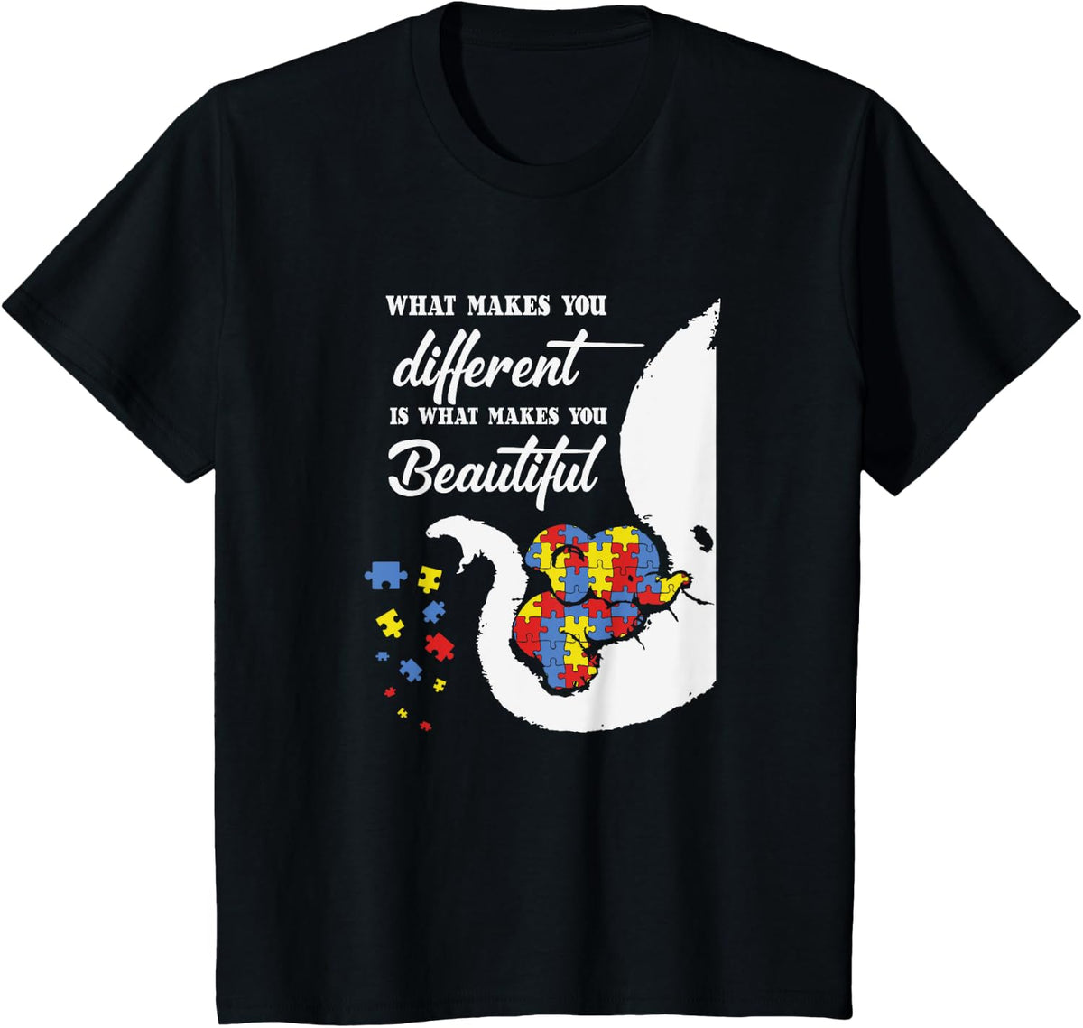 What Makes You Different is What Makes You Beautif T-Shirt - Black