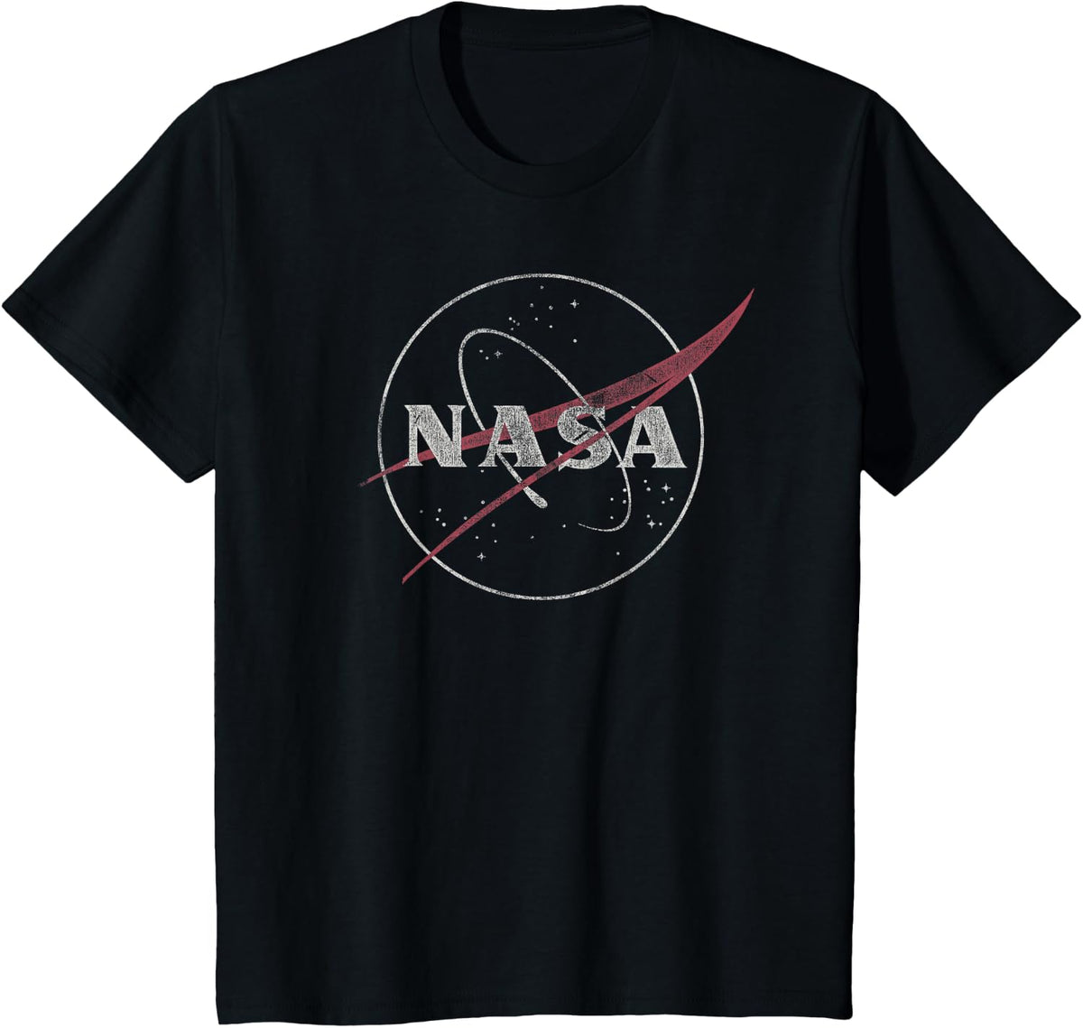 NASA Retro Distressed Bug Logo Space Exploration Science T-Shirt - Black