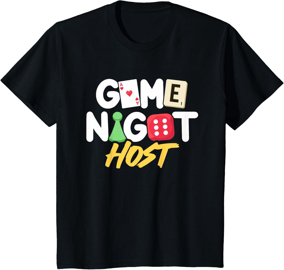Game Night Host Board Game Trivia Night Team Women Men T-Shirt - Black