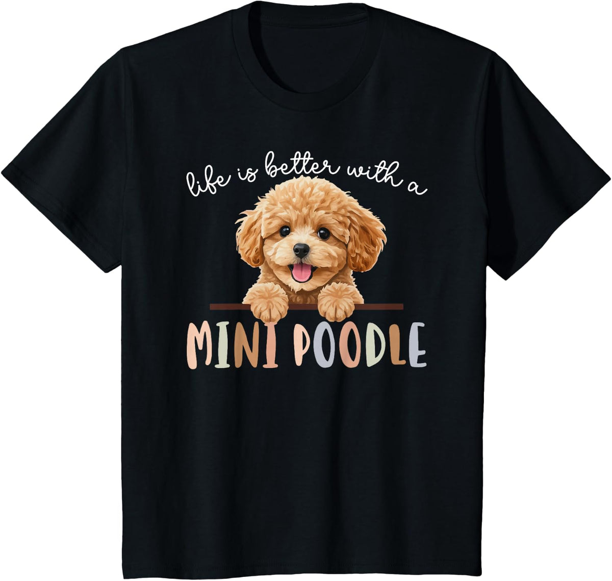 Mini Poodle Owner Shirt Miniature Poodle Lover Tee T-Shirt for Dog Moms and Dads - Black
