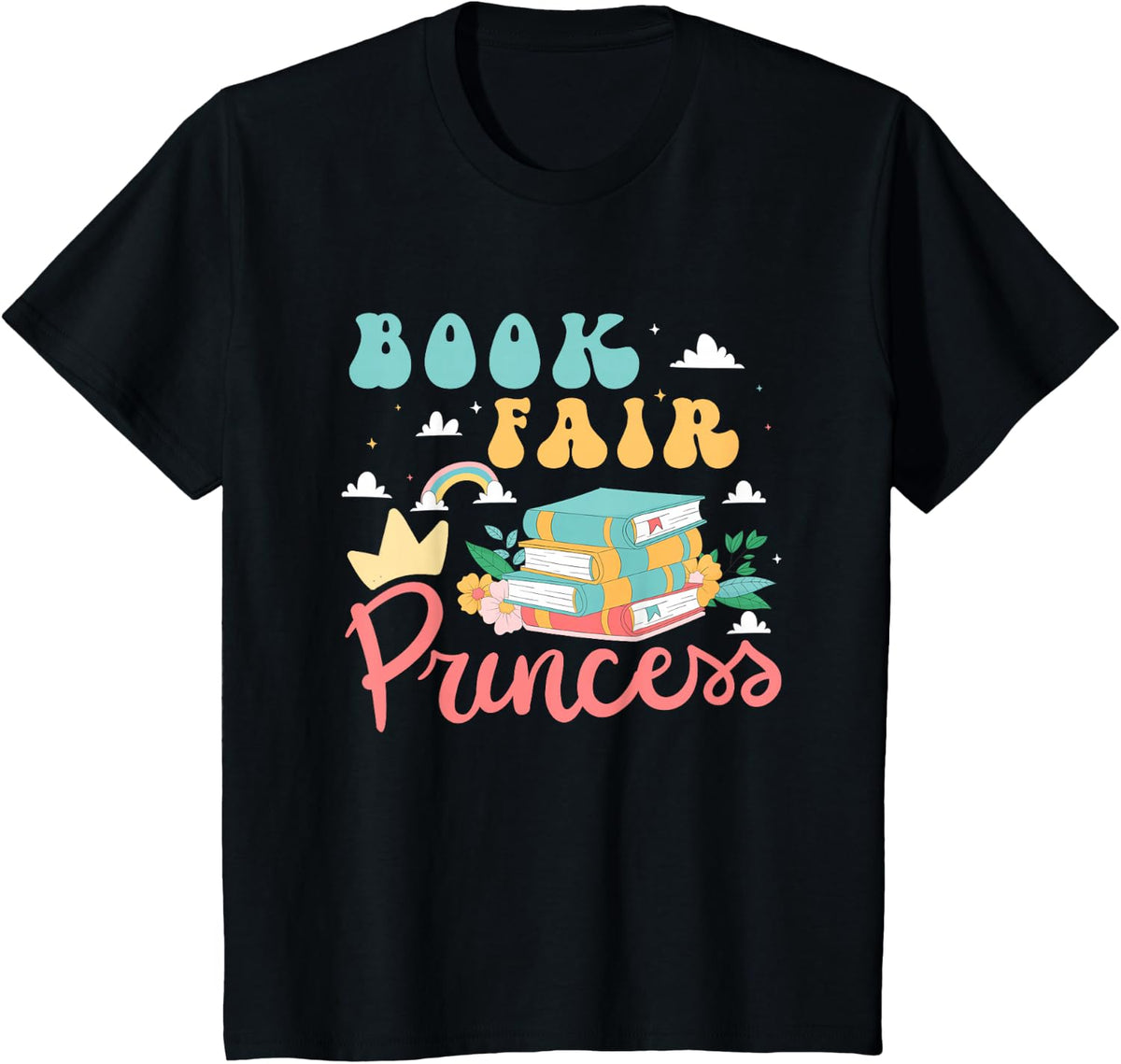 Reading Library Reader Book Fair Princess T-Shirt - Black