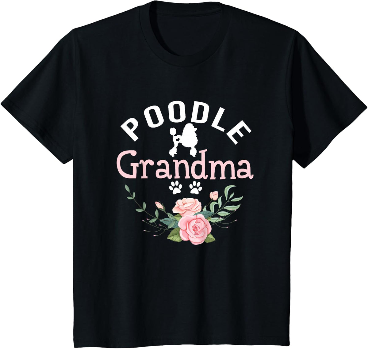 Poodle Grandma Gifts Womens Mom Poodle Dog Lover Christmas T-Shirt - Black