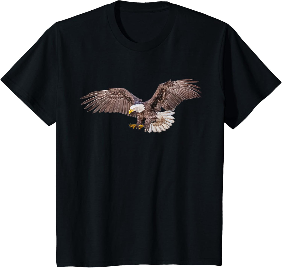 Majestic Flying American Bald Eagle T-Shirt - Black