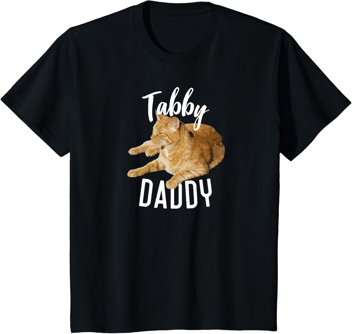 Tabby Daddy Cat Lover Funny Saying Graphic Gift T-Shirt - Black