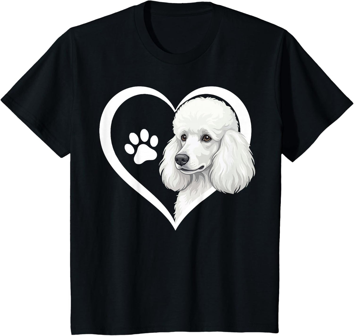 Poodle Heart T-Shirt - Black