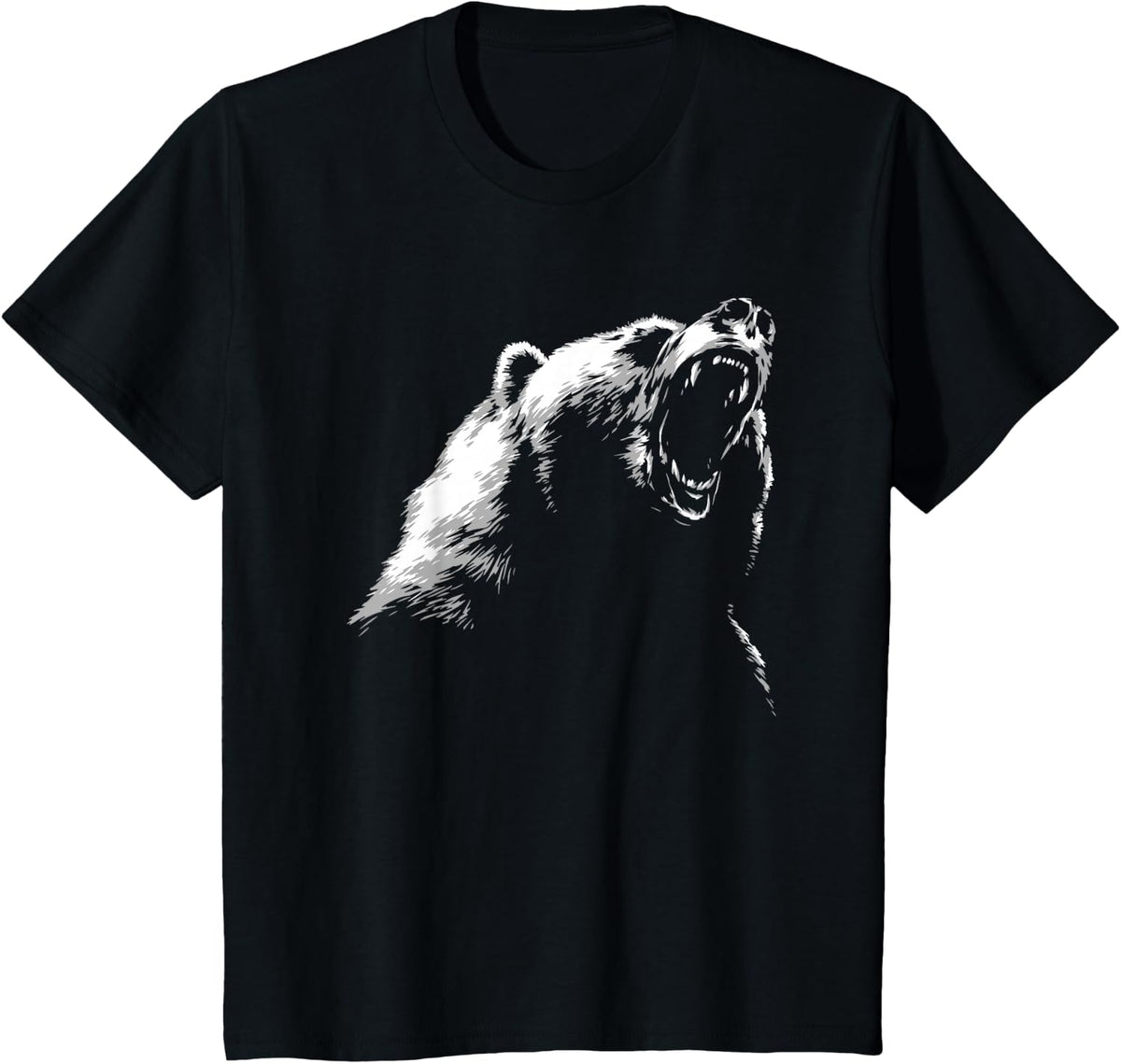 Bear T-Shirt Hike Camp Gift T-Shirt - Black