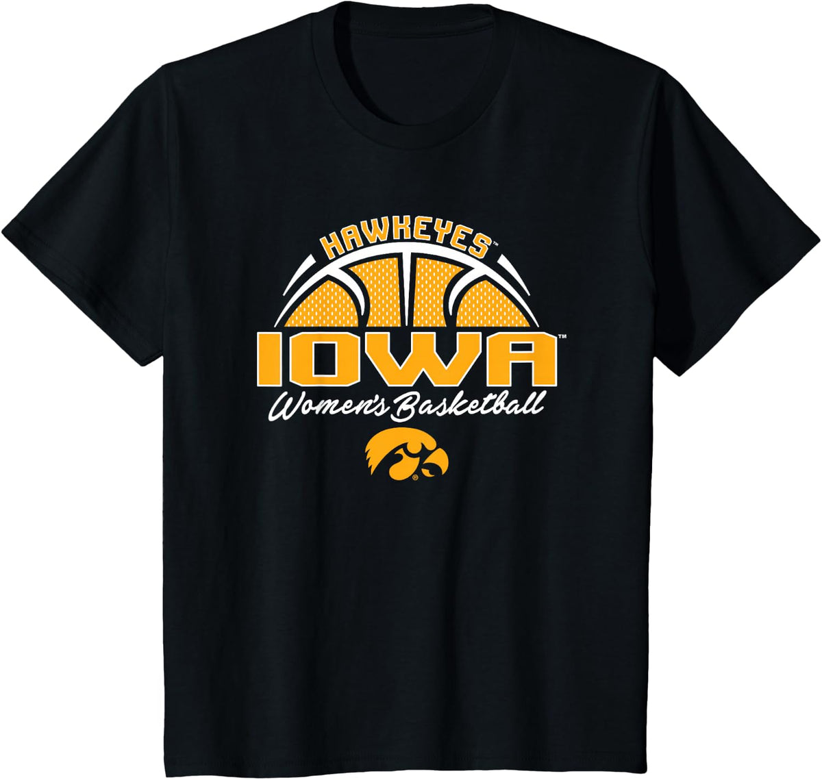 Iowa Hawkeyes Women's Basketball Black Officially Licensed T-Shirt - Black